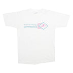 MILLER Mens White Alpha Omega Gymnastics Graphic T-Shirt L Short Sleeve Crew