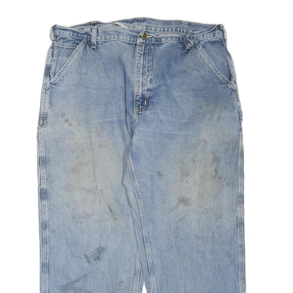 CARHARTT Mens Regular Fit Blue Denim Jeans W40 L30 Workwear Zip Closure