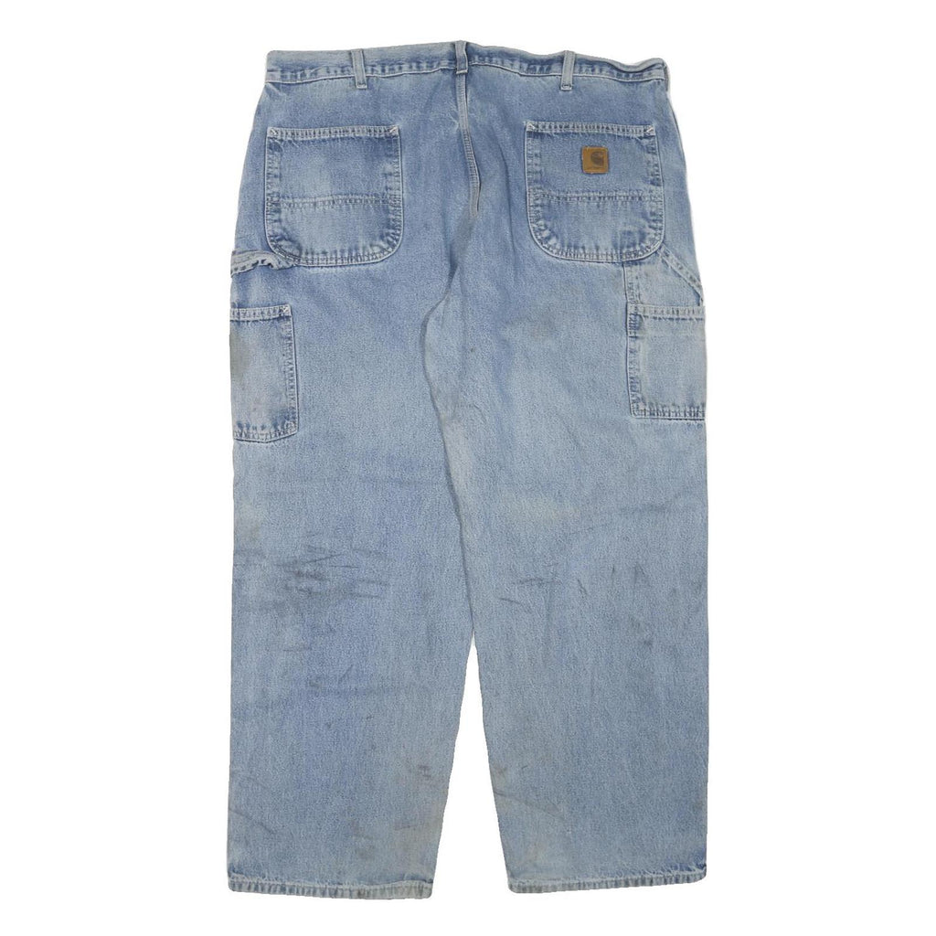 CARHARTT Mens Regular Fit Blue Denim Jeans W40 L30 Workwear Zip Closure