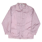 HALLAND Womens Pink Nylon Jacket M Zip Plain Lightweight Casual Outerwear