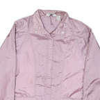 HALLAND Womens Pink Nylon Jacket M Zip Plain Lightweight Casual Outerwear