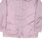 HALLAND Womens Pink Nylon Jacket M Zip Plain Lightweight Casual Outerwear