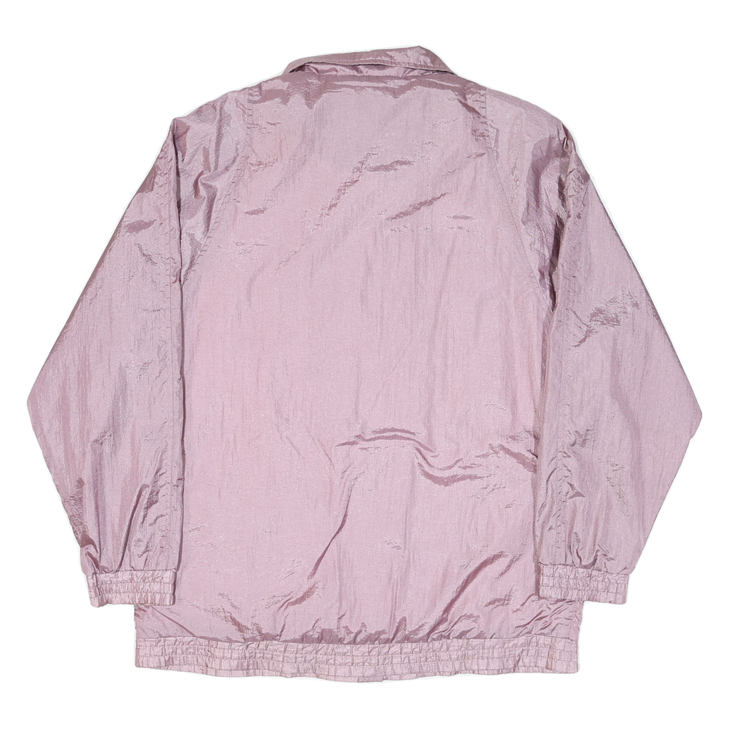 HALLAND Womens Pink Nylon Jacket M Zip Plain Lightweight Casual Outerwear