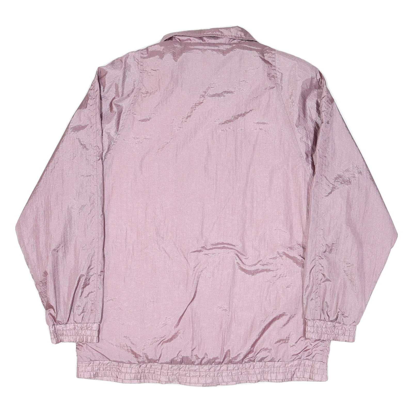 HALLAND Womens Pink Nylon Jacket M Zip Plain Lightweight Casual Outerwear