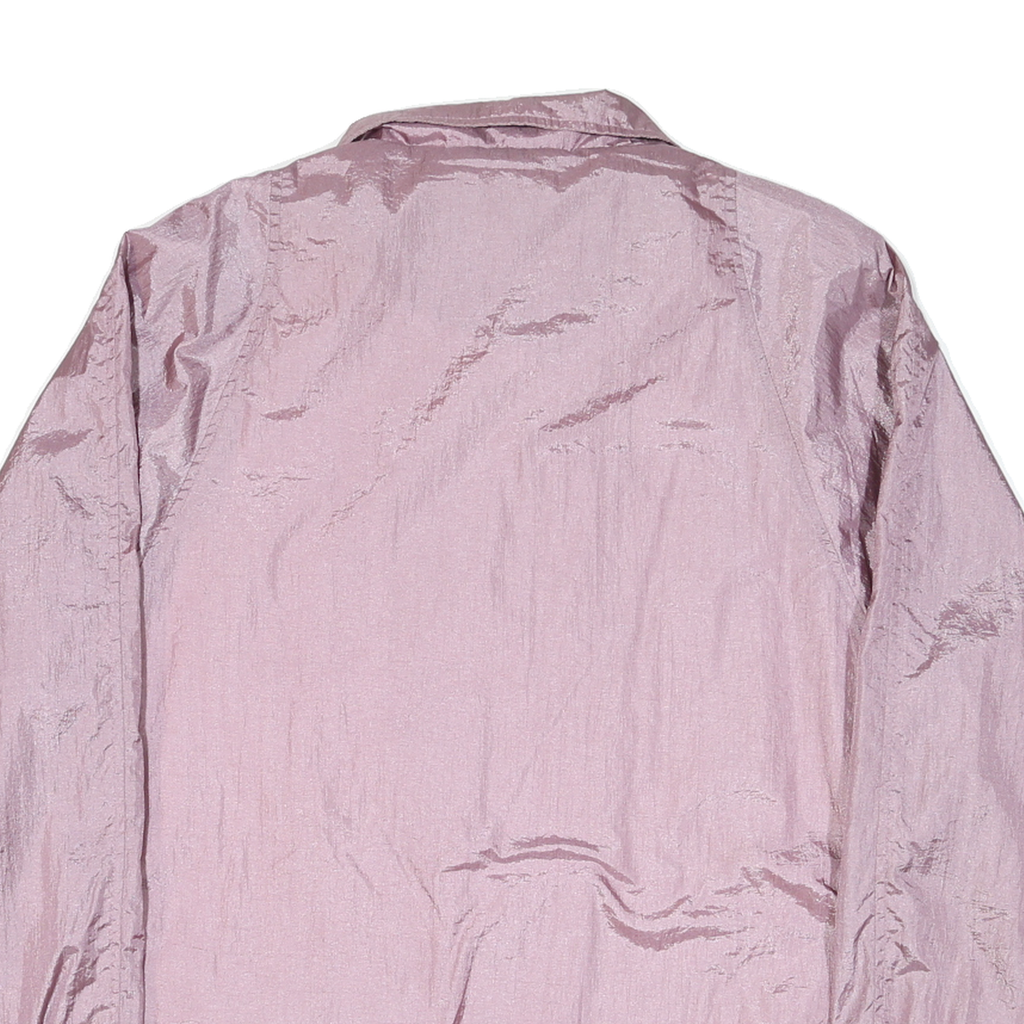 HALLAND Womens Pink Nylon Jacket M Zip Plain Lightweight Casual Outerwear