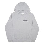 TEE AND CAKE Womens Grey U.S. Navy Printed Pullover Hoodie S Casual