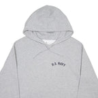 TEE AND CAKE Womens Grey U.S. Navy Printed Pullover Hoodie S Casual