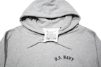 TEE AND CAKE Womens Grey U.S. Navy Printed Pullover Hoodie S Casual