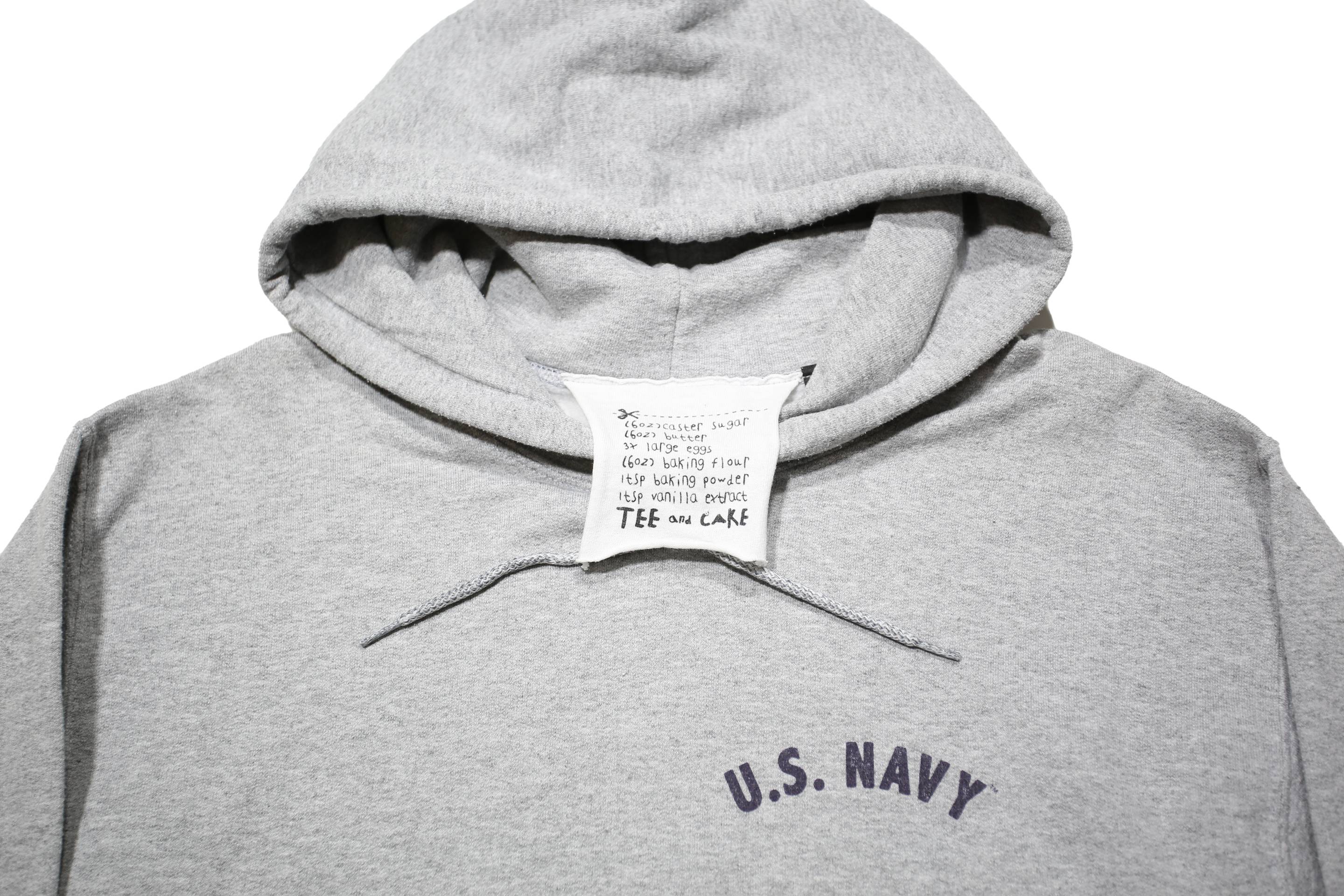 TEE AND CAKE Womens Grey U.S. Navy Printed Pullover Hoodie S Casual