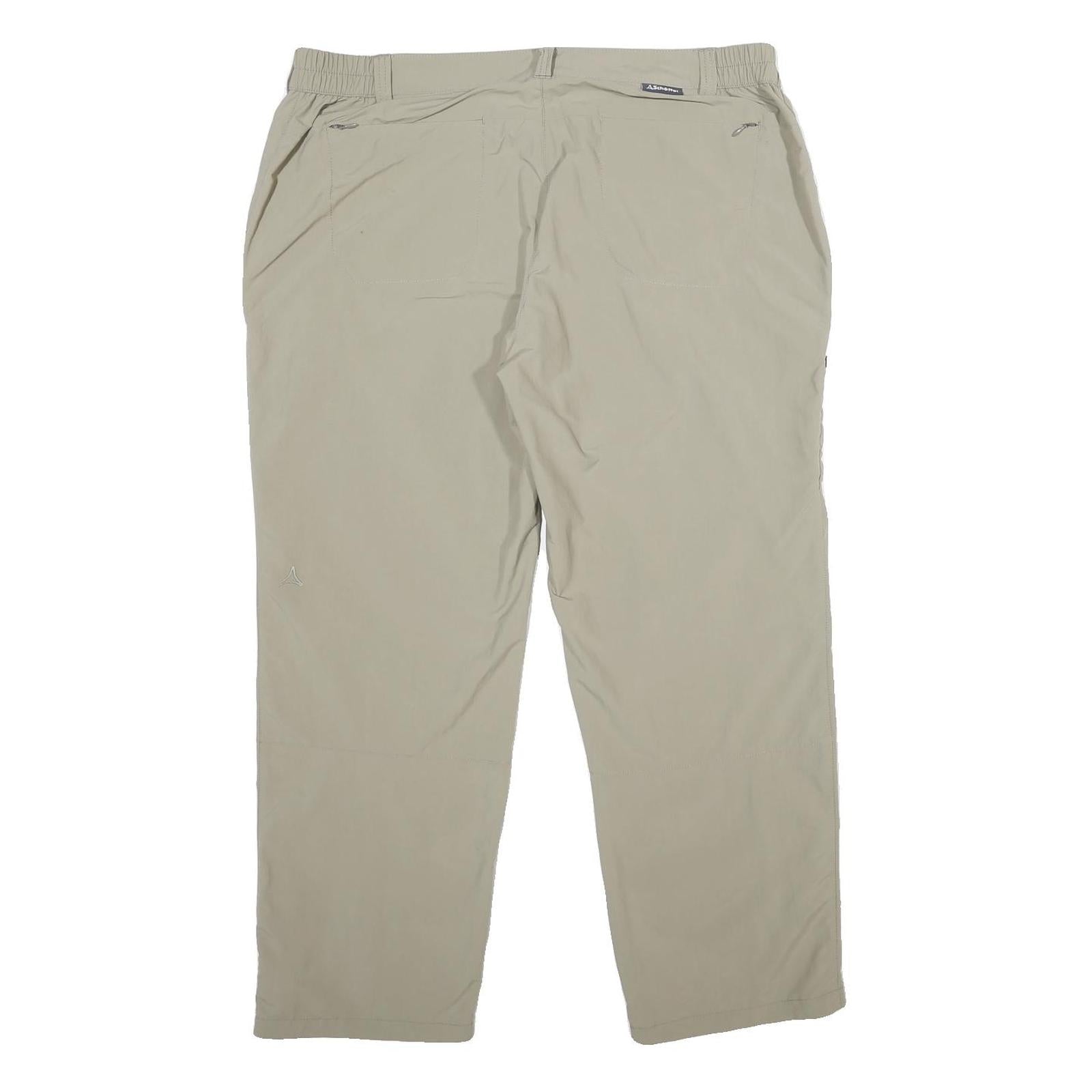 SCHOFFEL Womens Relaxed Beige Nylon Trousers W38 L28 Outdoor Leisure Zip