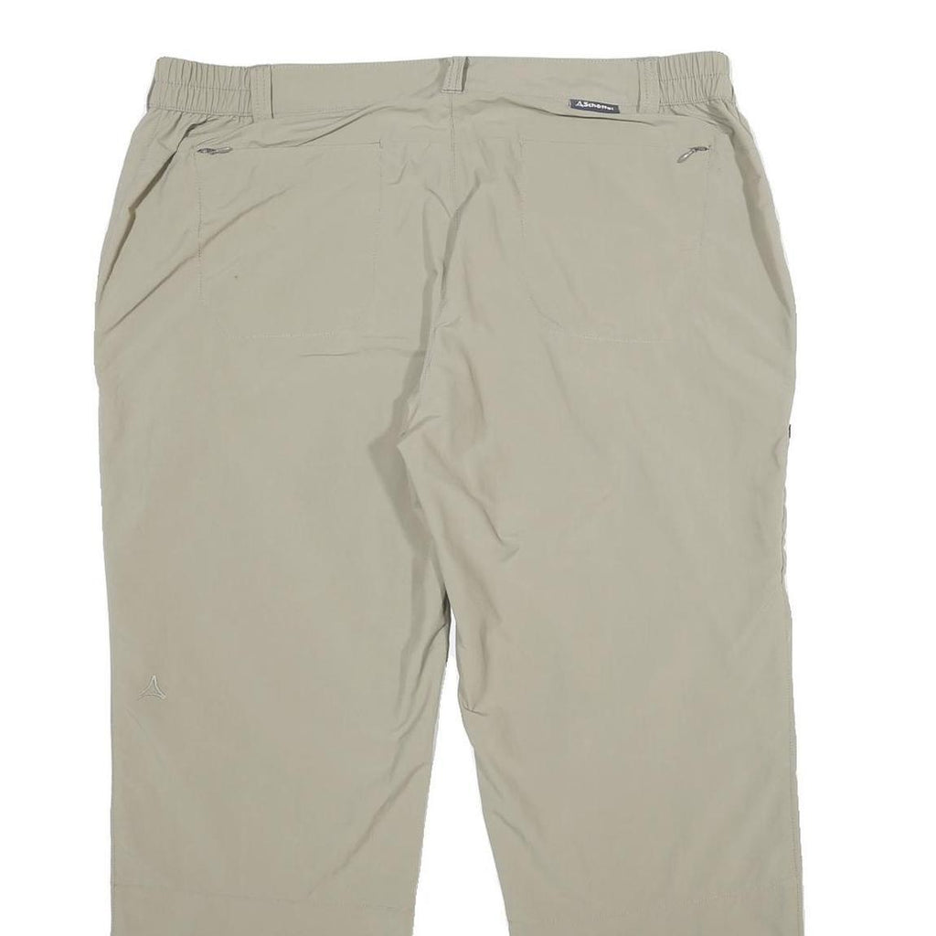 SCHOFFEL Womens Relaxed Beige Nylon Trousers W38 L28 Outdoor Leisure Zip