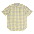NAUTICA Mens Yellow & Blue Check Shirt L Button-Down Casual Cotton Blend