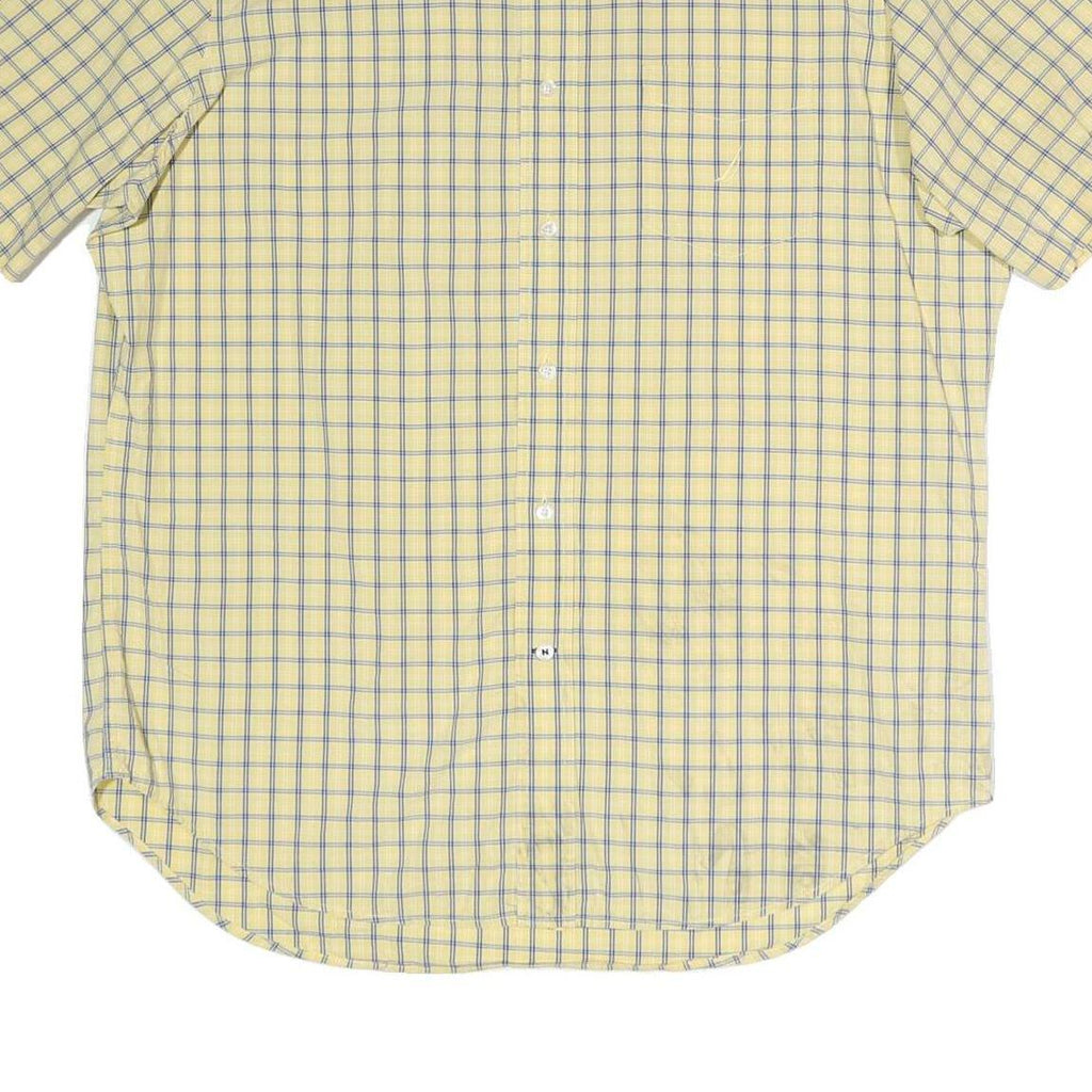NAUTICA Mens Yellow & Blue Check Shirt L Button-Down Casual Cotton Blend