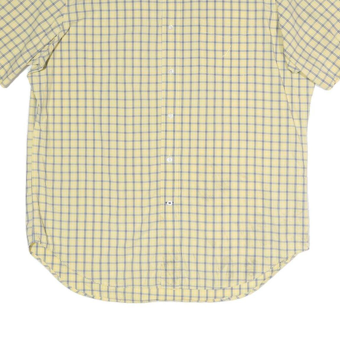 NAUTICA Mens Yellow & Blue Check Shirt L Button-Down Casual Cotton Blend