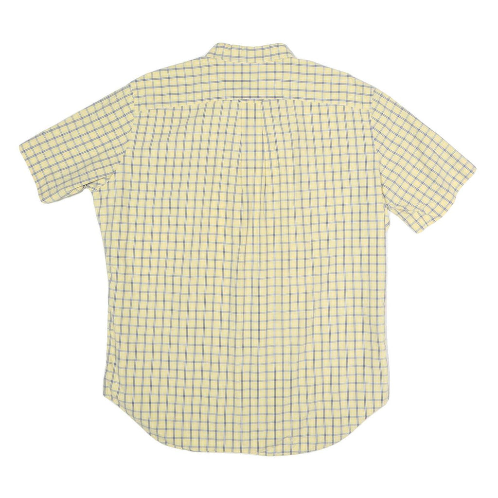 NAUTICA Mens Yellow & Blue Check Shirt L Button-Down Casual Cotton Blend