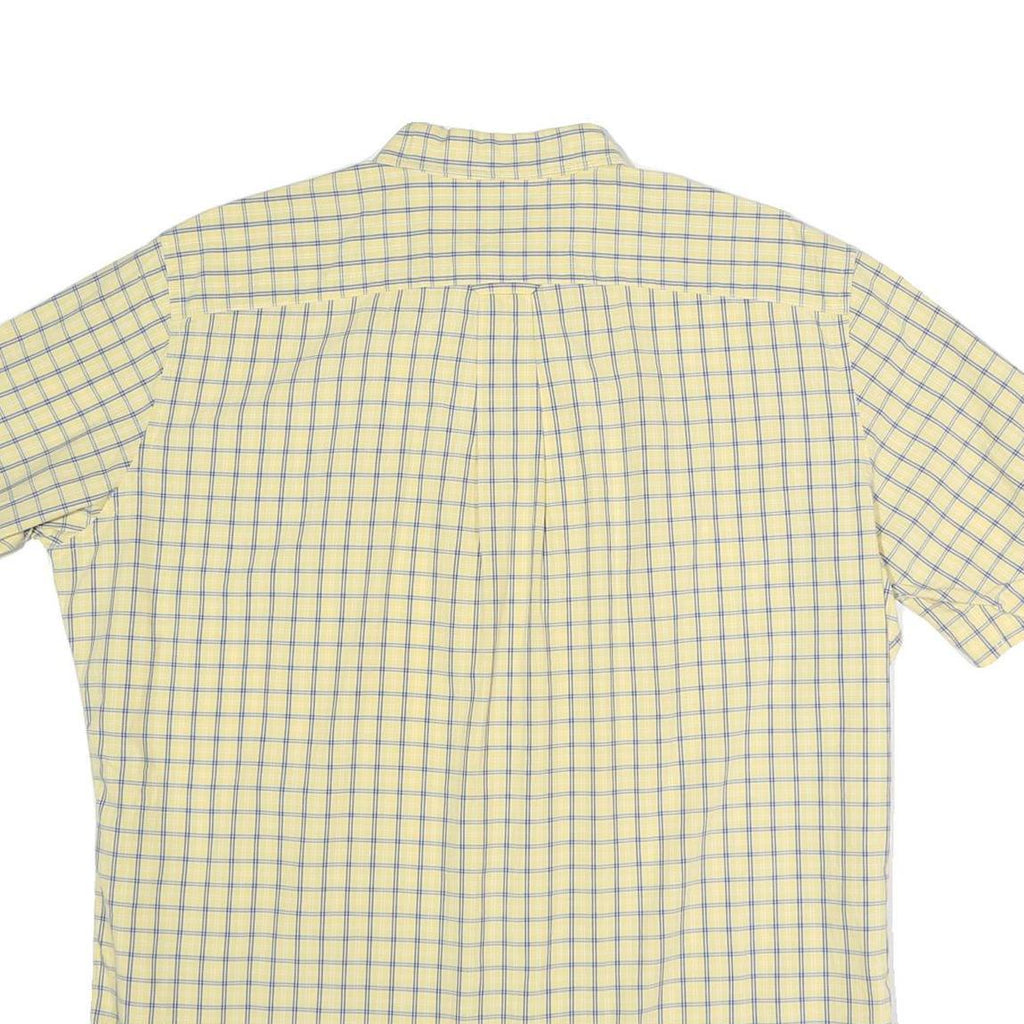 NAUTICA Mens Yellow & Blue Check Shirt L Button-Down Casual Cotton Blend