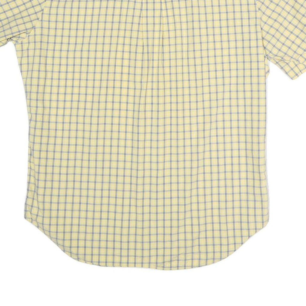 NAUTICA Mens Yellow & Blue Check Shirt L Button-Down Casual Cotton Blend