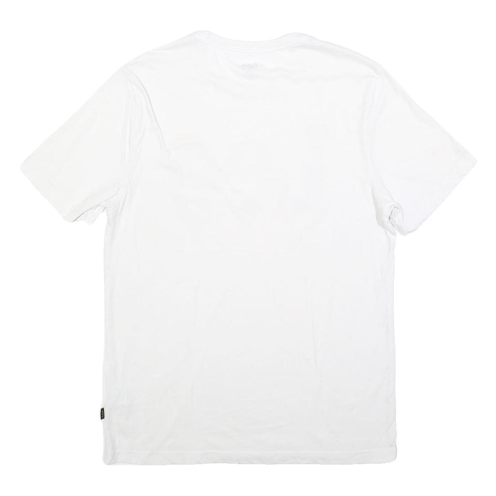 LEE Mens White T-Shirt M Short Sleeve Crew Neck Cotton Blend Logo Graphic