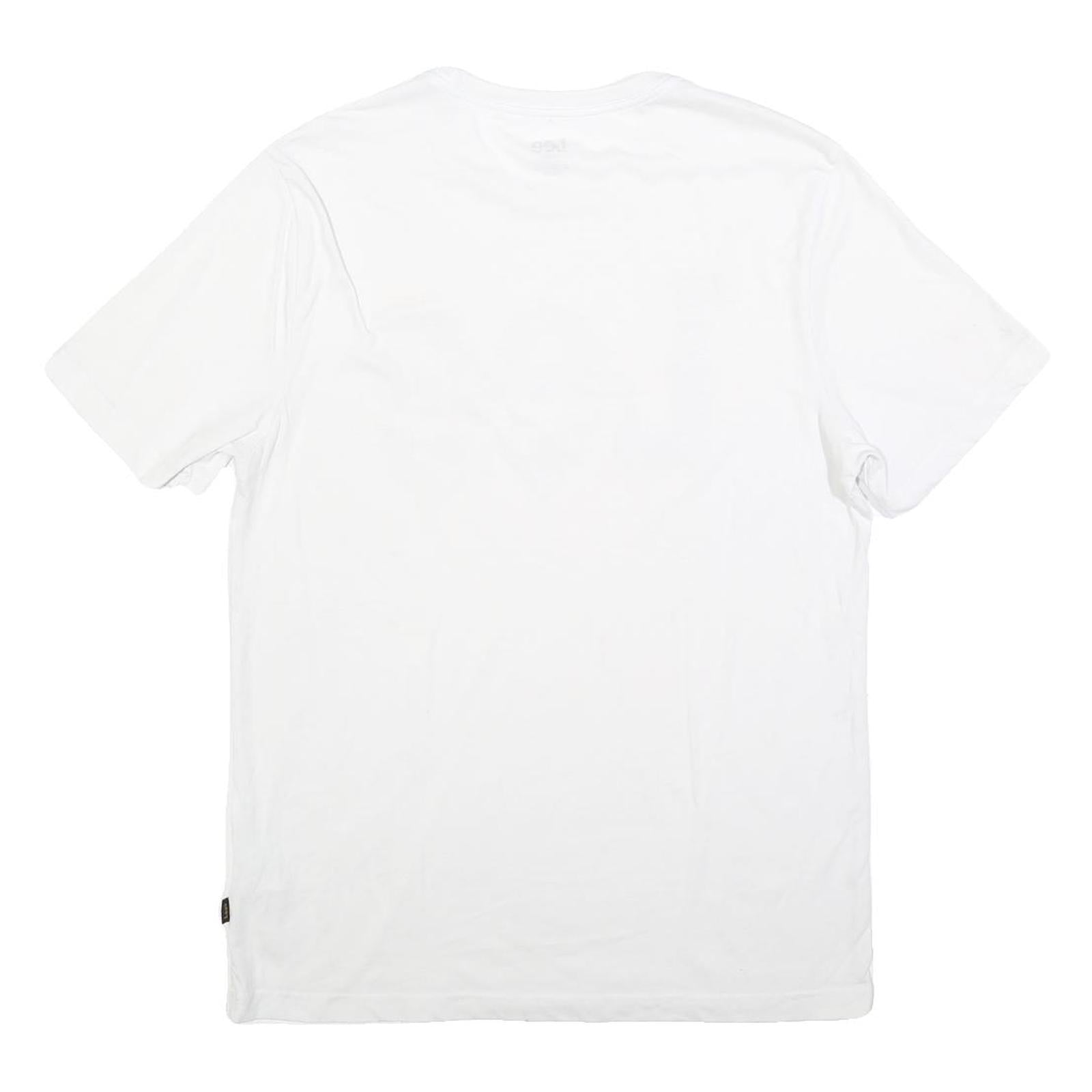 LEE Mens White T-Shirt M Short Sleeve Crew Neck Cotton Blend Logo Graphic