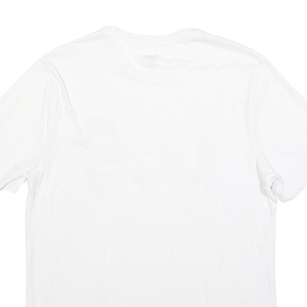 LEE Mens White T-Shirt M Short Sleeve Crew Neck Cotton Blend Logo Graphic
