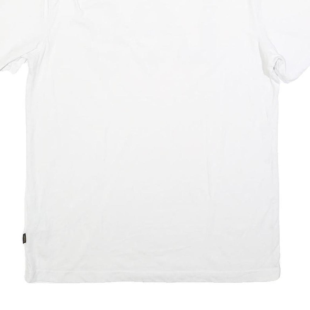 LEE Mens White T-Shirt M Short Sleeve Crew Neck Cotton Blend Logo Graphic