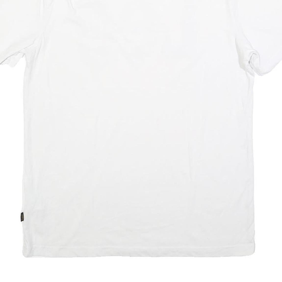 LEE Mens White T-Shirt M Short Sleeve Crew Neck Cotton Blend Logo Graphic