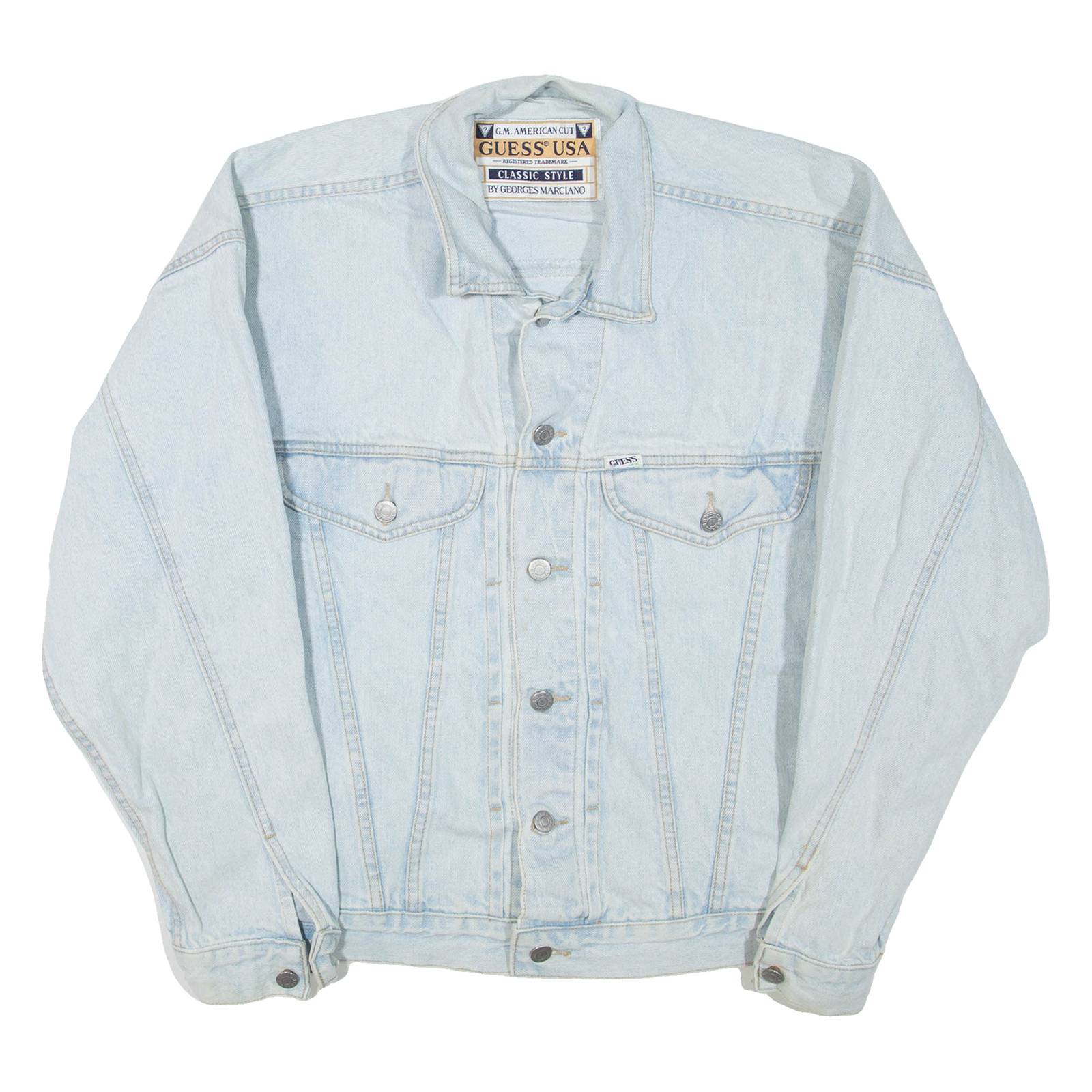 GUESS Mens Denim Jacket Blue L