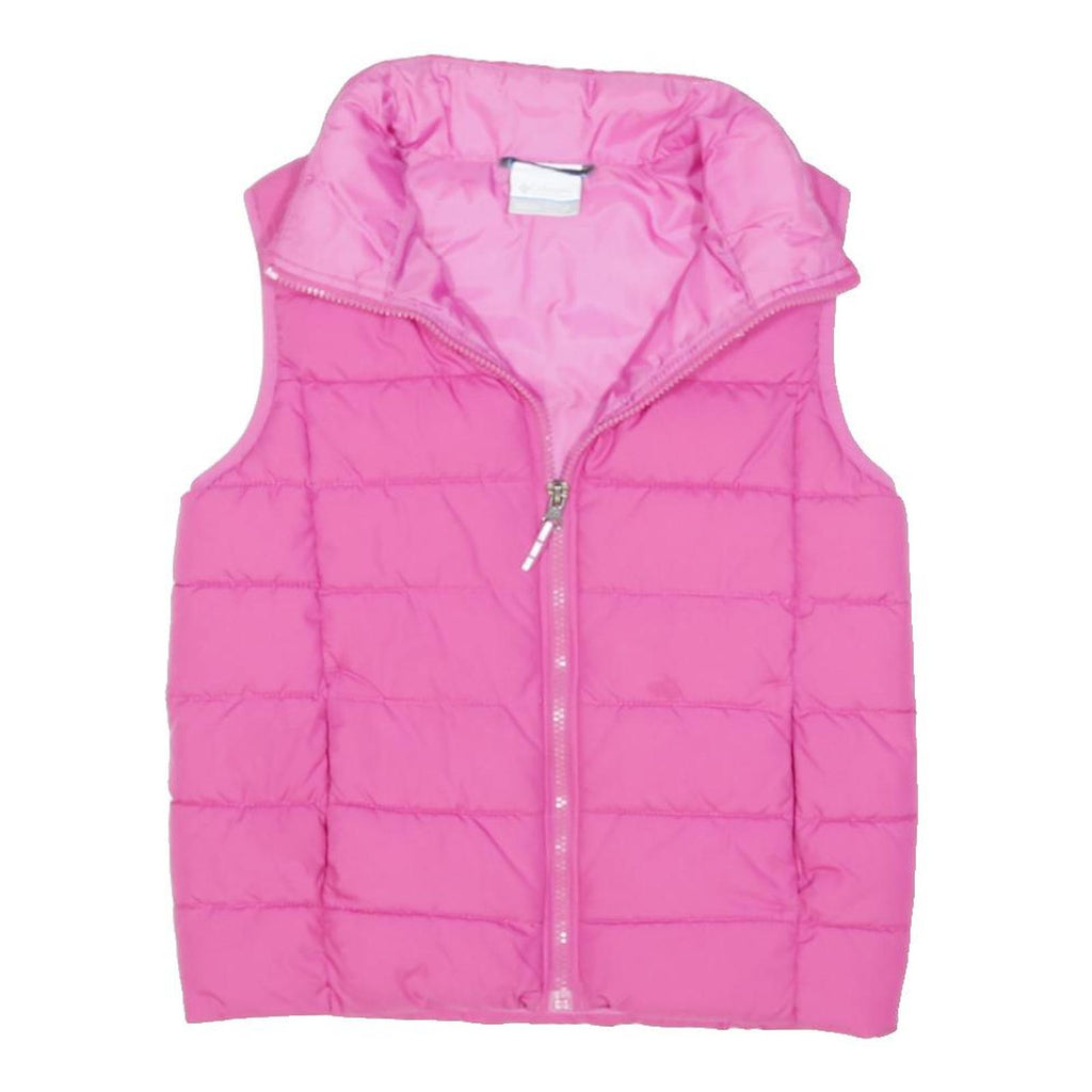 COLUMBIA Womens Pink Jacket UK 8 Polyester Blend Puffer Sleeveless Zip Up