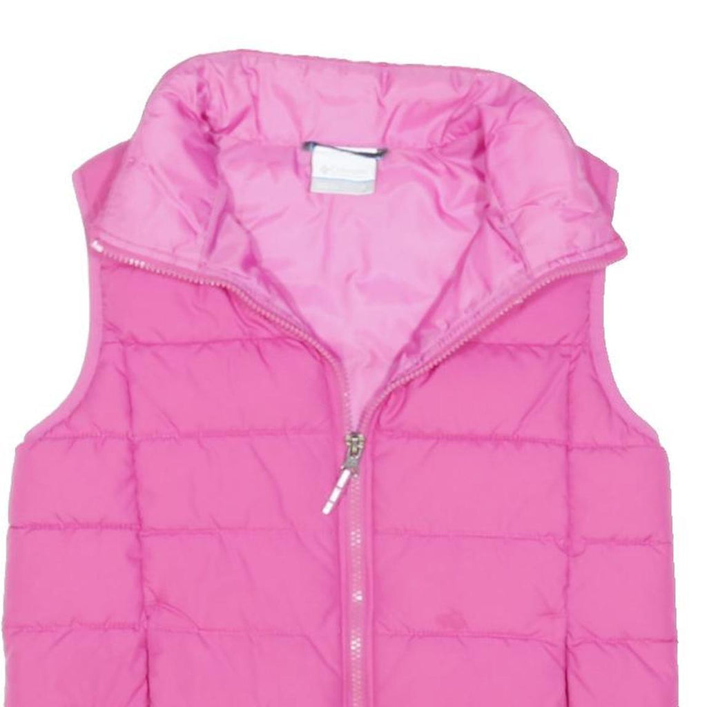COLUMBIA Womens Pink Jacket UK 8 Polyester Blend Puffer Sleeveless Zip Up