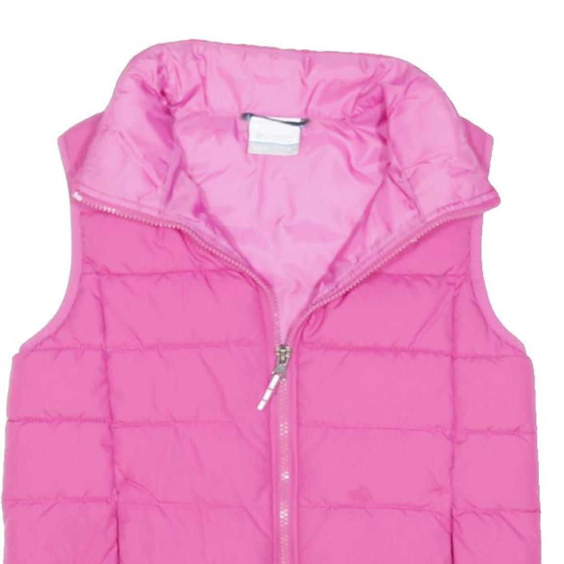 COLUMBIA Womens Pink Jacket UK 8 Polyester Blend Puffer Sleeveless Zip Up