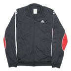 ADIDAS Mens Black & Red Track Jacket S Polyester Zip Athletic Sportswear
