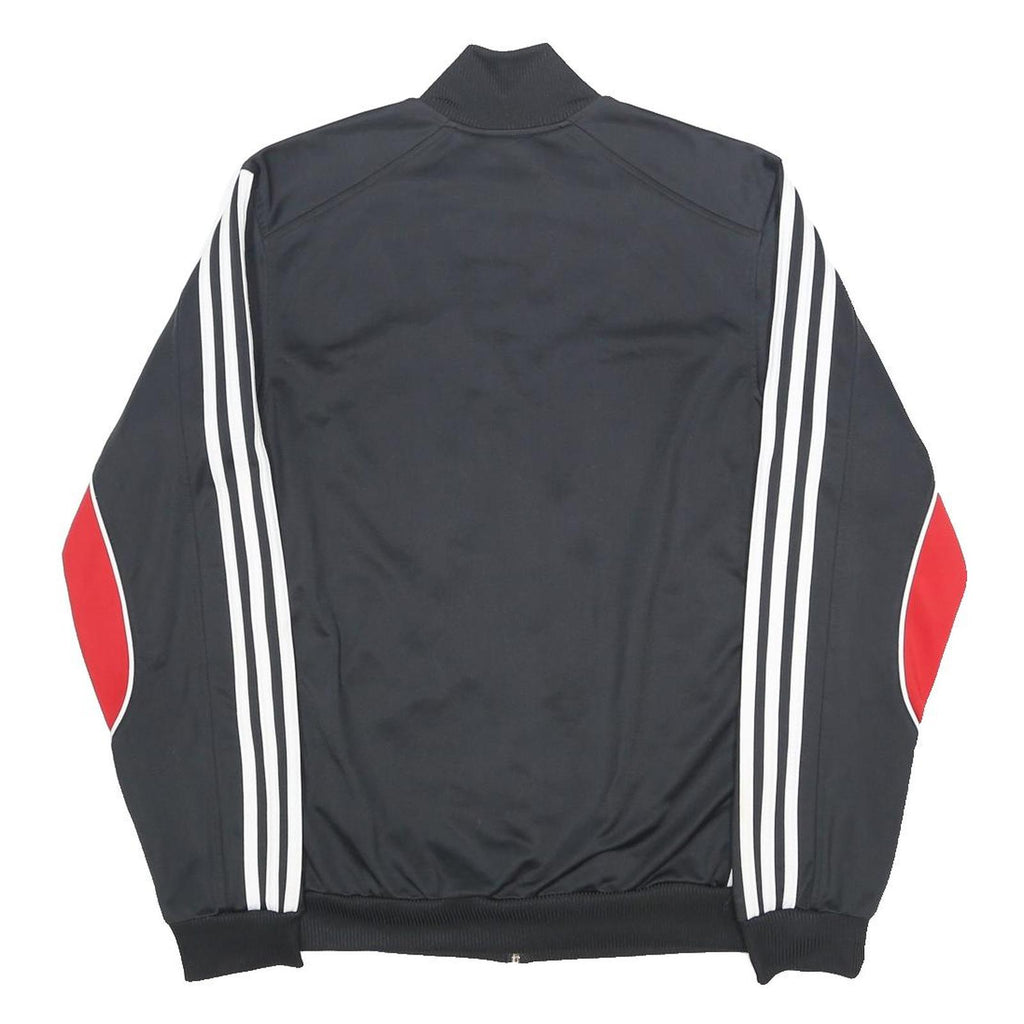 ADIDAS Mens Black & Red Track Jacket S Polyester Zip Athletic Sportswear