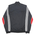 ADIDAS Mens Black & Red Track Jacket S Polyester Zip Athletic Sportswear