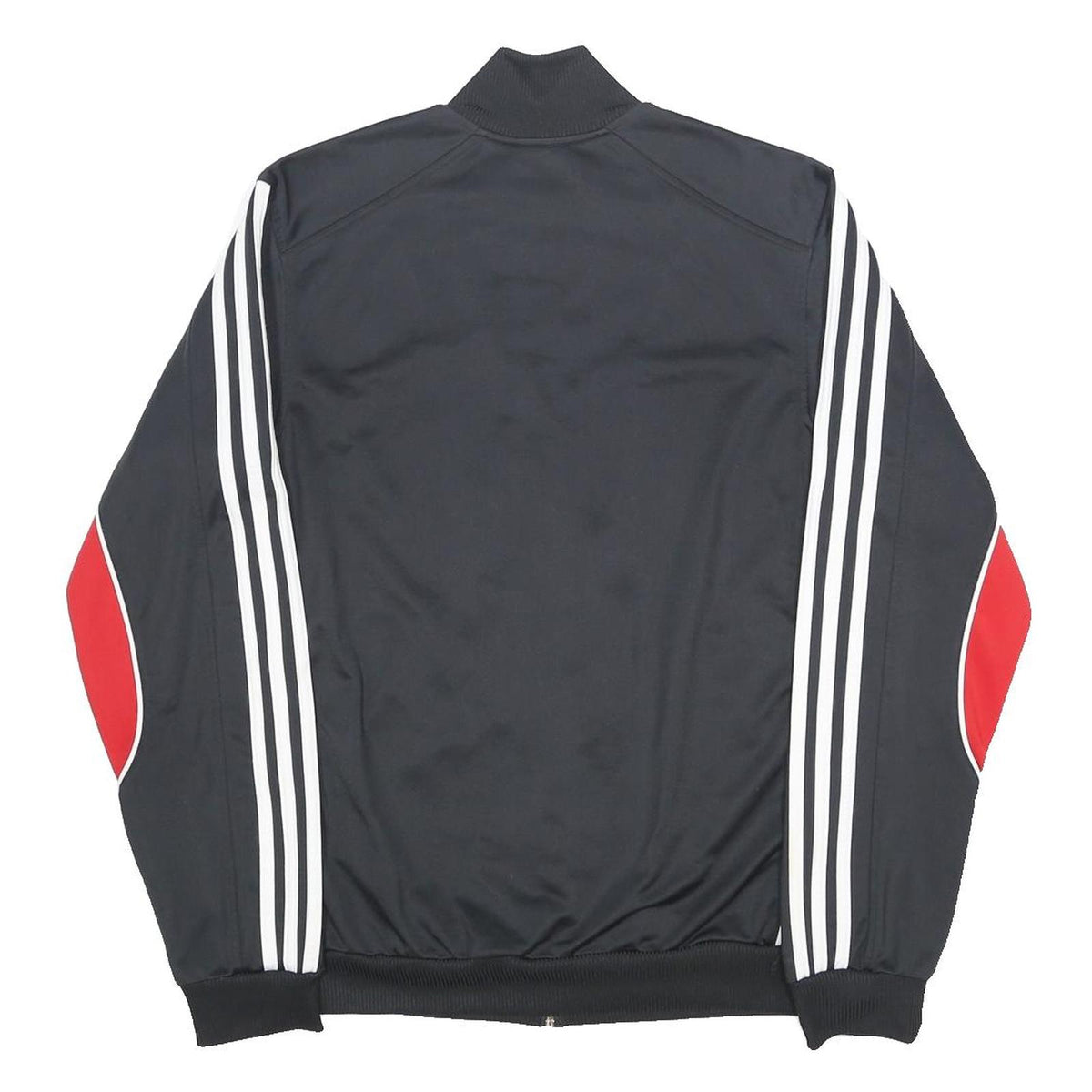ADIDAS Mens Black & Red Track Jacket S Polyester Zip Athletic Sportswear