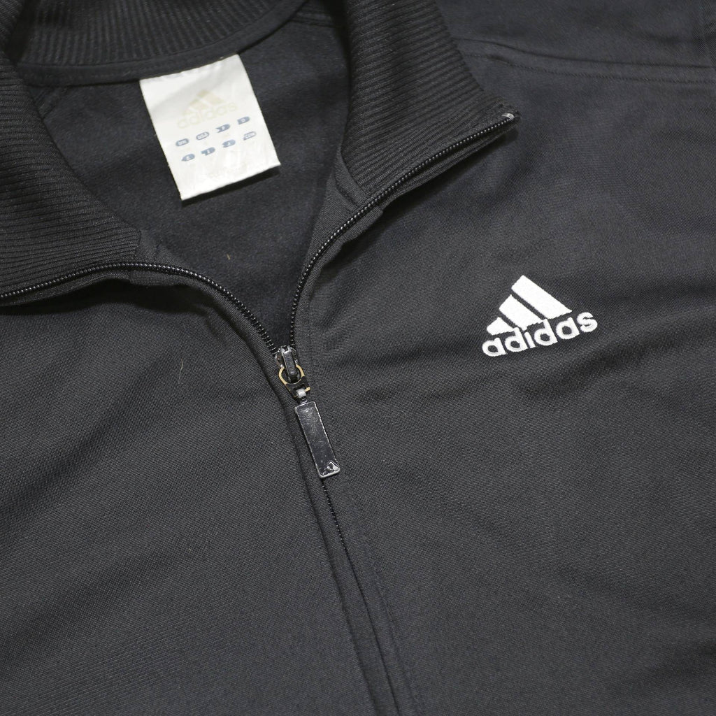 ADIDAS Mens Black & Red Track Jacket S Polyester Zip Athletic Sportswear