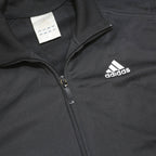 ADIDAS Mens Black & Red Track Jacket S Polyester Zip Athletic Sportswear