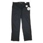 DICKIES Womens Black Relaxed Straight Cotton Blend Trousers W40 L36 Workwear Zip
