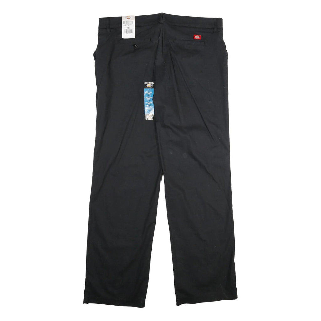 DICKIES Womens Black Relaxed Straight Cotton Blend Trousers W40 L36 Workwear Zip