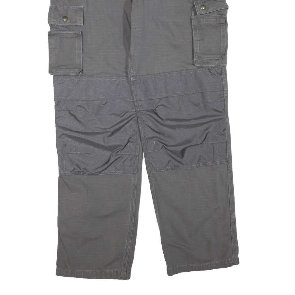 CARHARTT Mens Grey Polyester Blend Regular Fit Straight Leg Trousers W34 L32