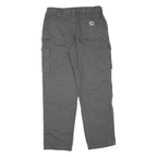CARHARTT Mens Grey Polyester Blend Regular Fit Straight Leg Trousers W34 L32
