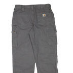 CARHARTT Mens Grey Polyester Blend Regular Fit Straight Leg Trousers W34 L32
