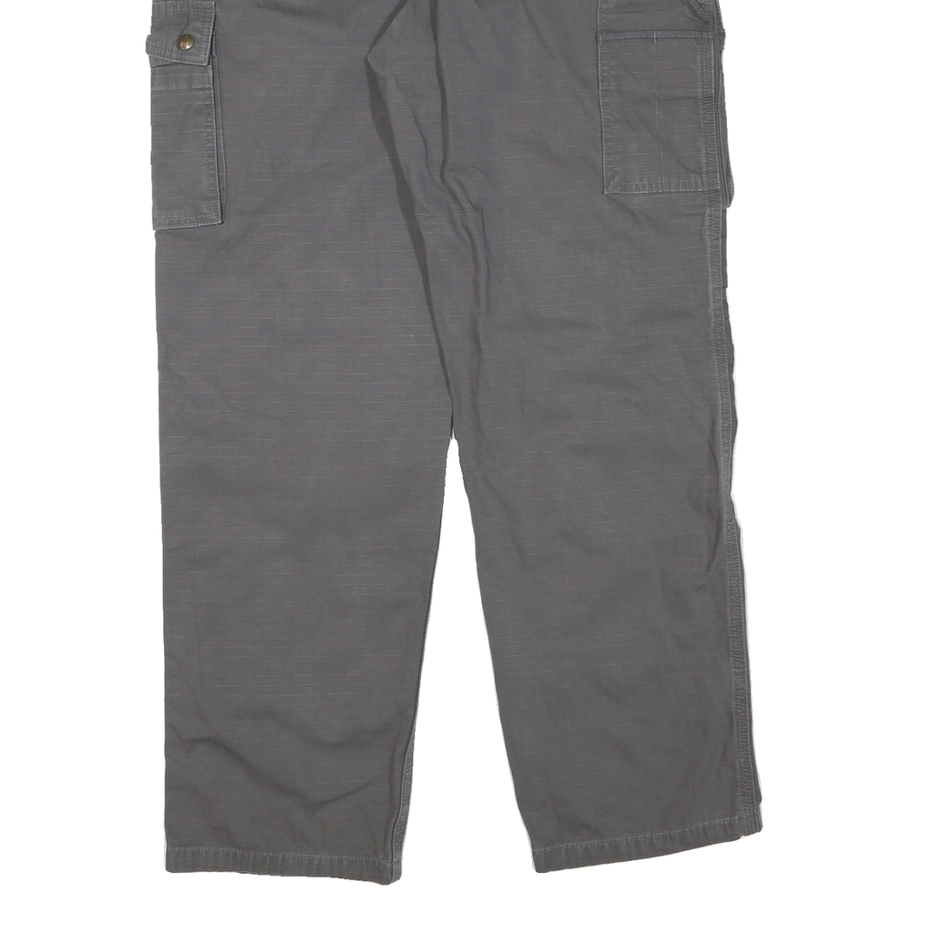 CARHARTT Mens Grey Polyester Blend Regular Fit Straight Leg Trousers W34 L32
