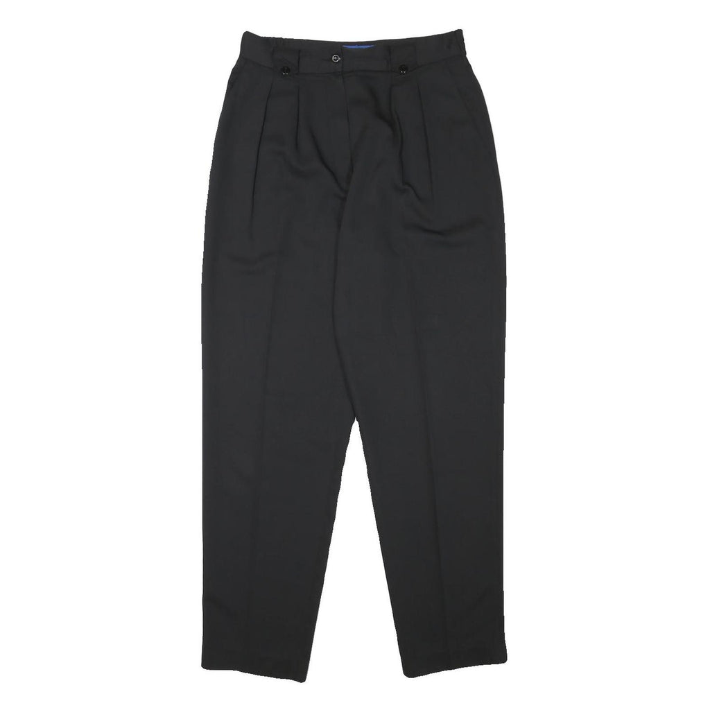 QUATTRO Womens Black Relaxed Tapered Trousers W28 L29 Tailored Polyester Blend