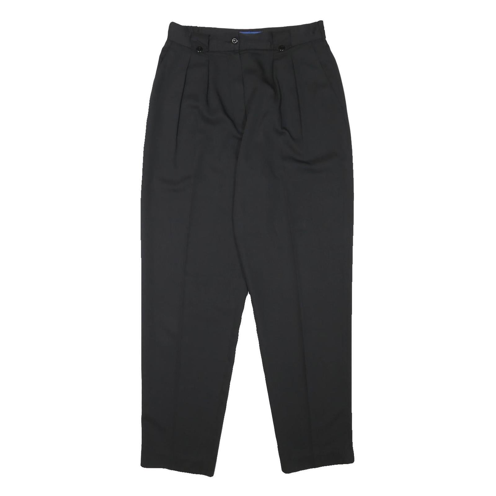 QUATTRO Womens Black Relaxed Tapered Trousers W28 L29 Tailored Polyester Blend