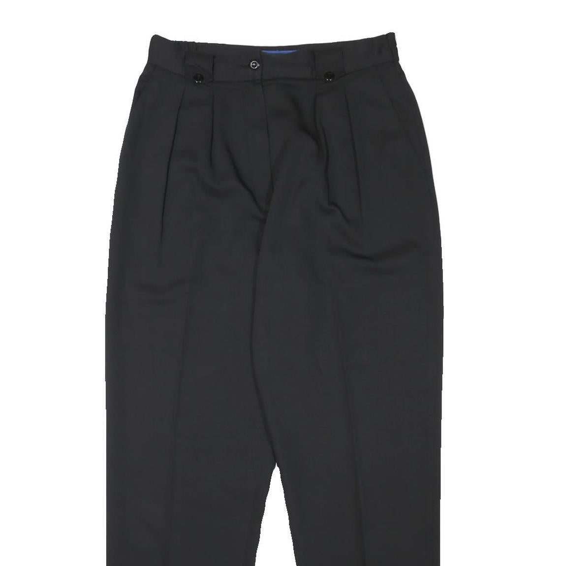 QUATTRO Womens Black Relaxed Tapered Trousers W28 L29 Tailored Polyester Blend