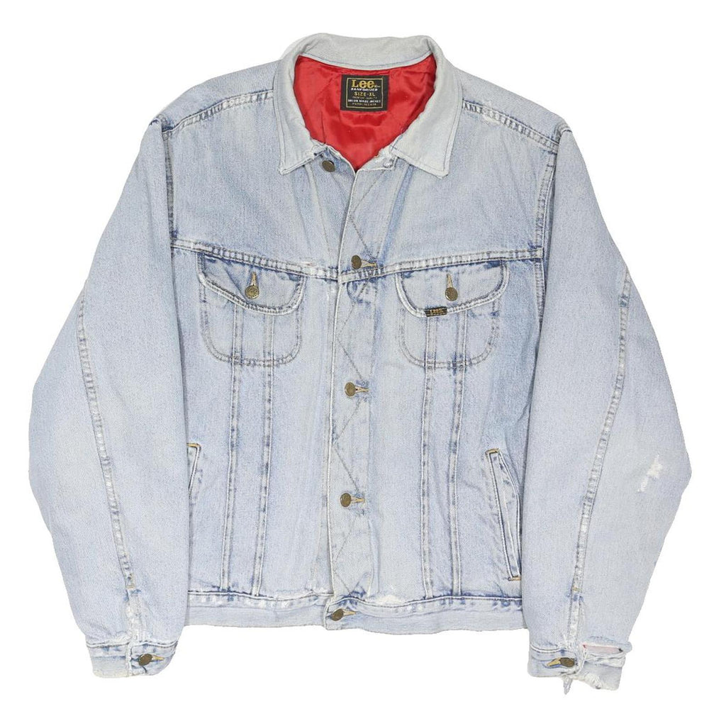 LEE Mens Blue Denim Jacket XL Cotton Blend Button Closure Casual Streetwear