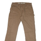 DICKIES Mens Regular Fit Straight Leg Cotton Blend Brown W30 L32 Workwear Jeans