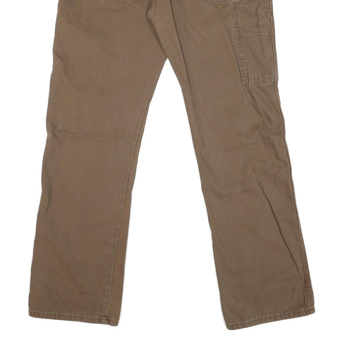 DICKIES Mens Regular Fit Straight Leg Cotton Blend Brown W30 L32 Workwear Jeans