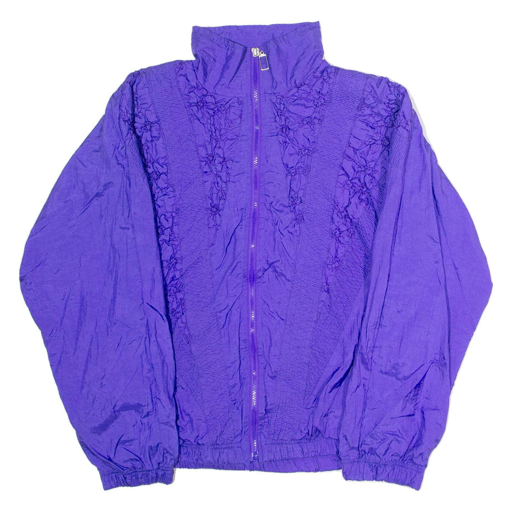 GREAT CAVALIER Ruched Womens Shell Jacket Purple Nylon 80s L
