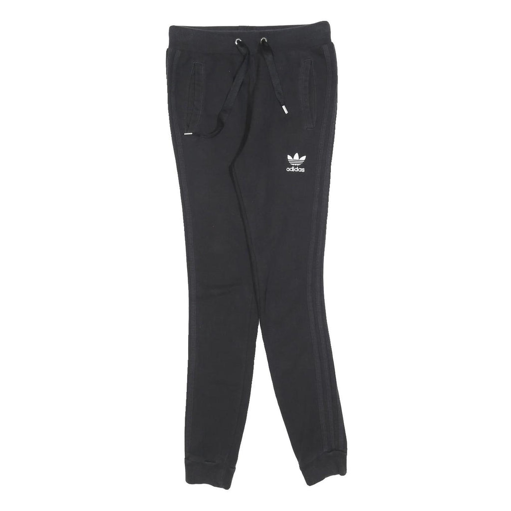 ADIDAS Womens Joggers Black Slim Tapered UK 6 W26 L28 Casual Sportswear